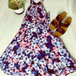Floral Halter Fit & Flare Dress